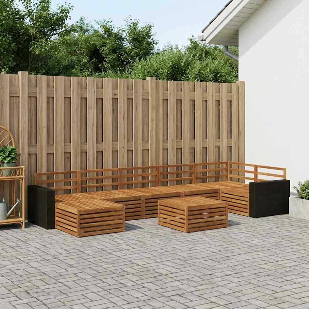 vidaXL Outdoor Sofa Set 8 pcs Natural 1
