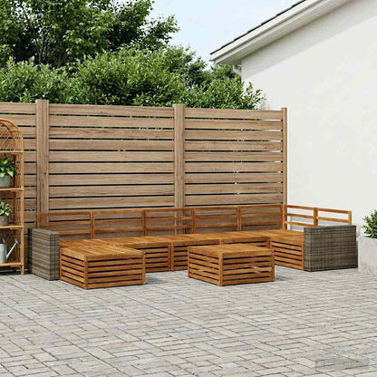vidaXL Outdoor Sofa Set 8 pcs Natural 1