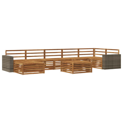vidaXL Outdoor Sofa Set 8 pcs Natural 2