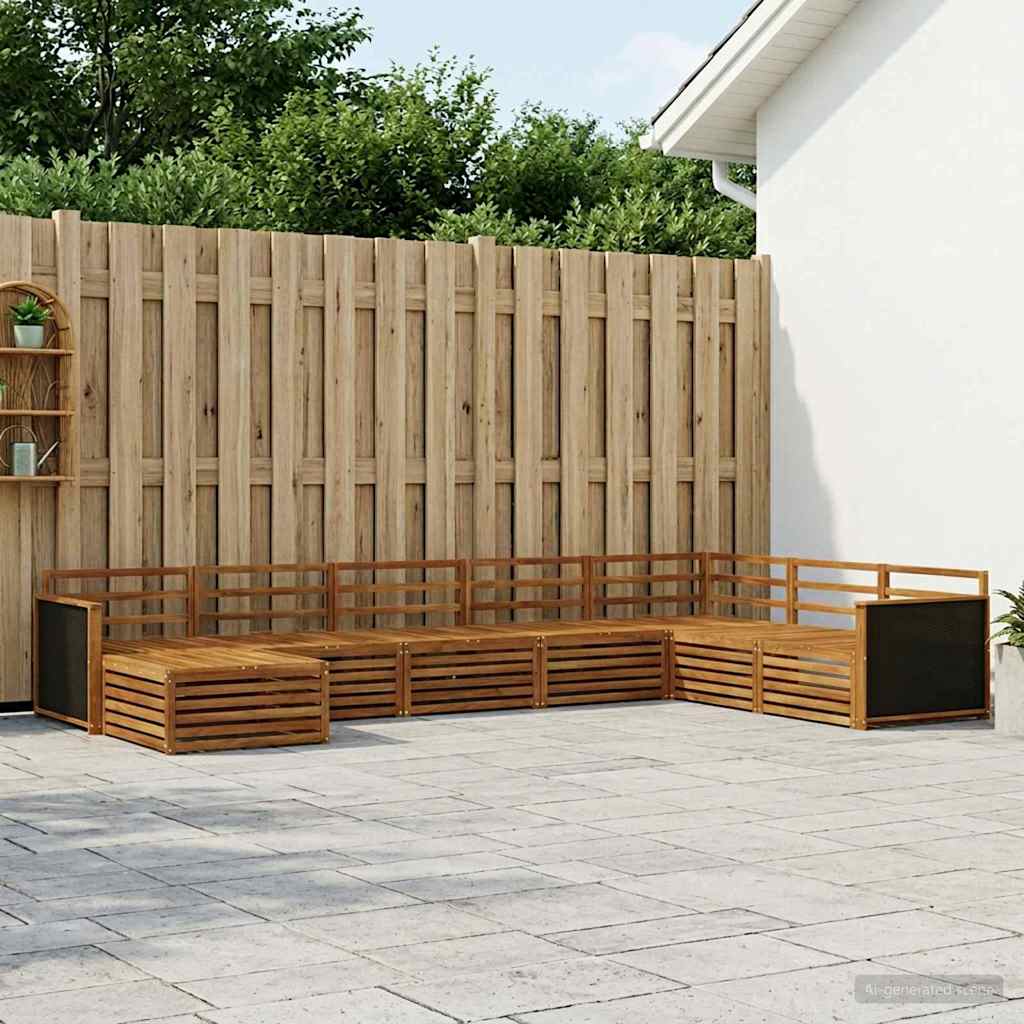 vidaXL Outdoor Sofa Set 8 pcs Natural Solid Acacia Wood 1