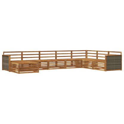 vidaXL Outdoor Sofa Set 8 pcs Natural Solid Acacia Wood 2