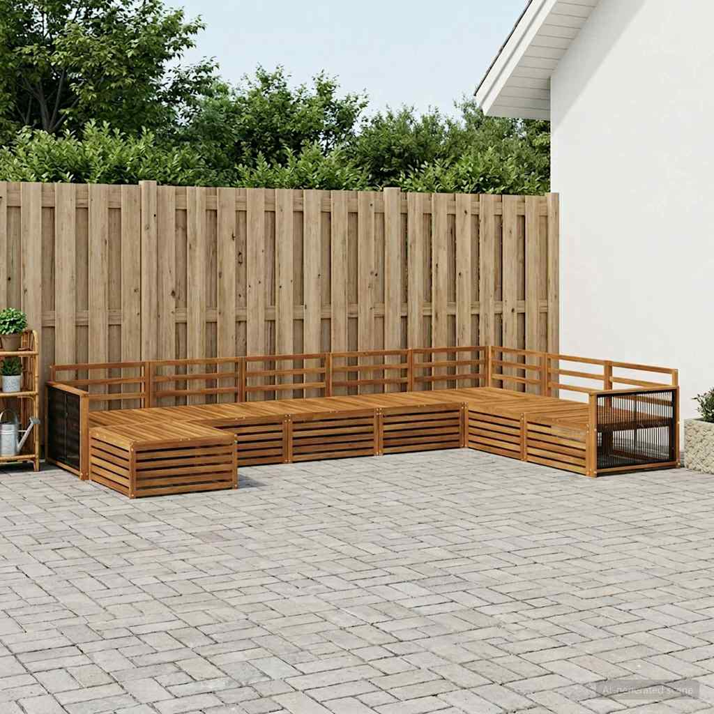 vidaXL Outdoor Sofa Set 8 pcs Natural Solid Acacia Wood 1