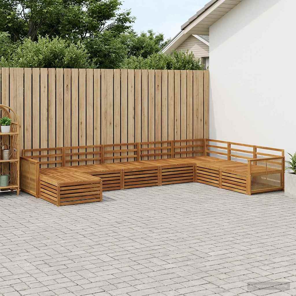 vidaXL Outdoor Sofa Set 8 pcs Natural Solid Acacia Wood 1