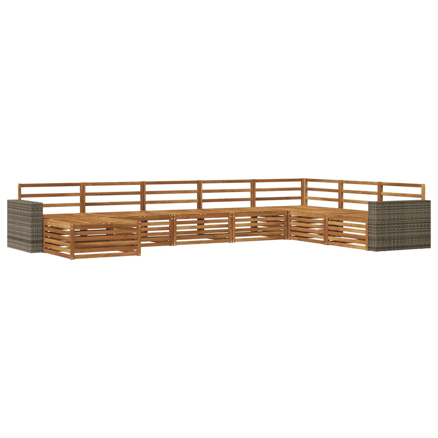 vidaXL Outdoor Sofa Set 8 pcs Natural Solid Acacia Wood 2