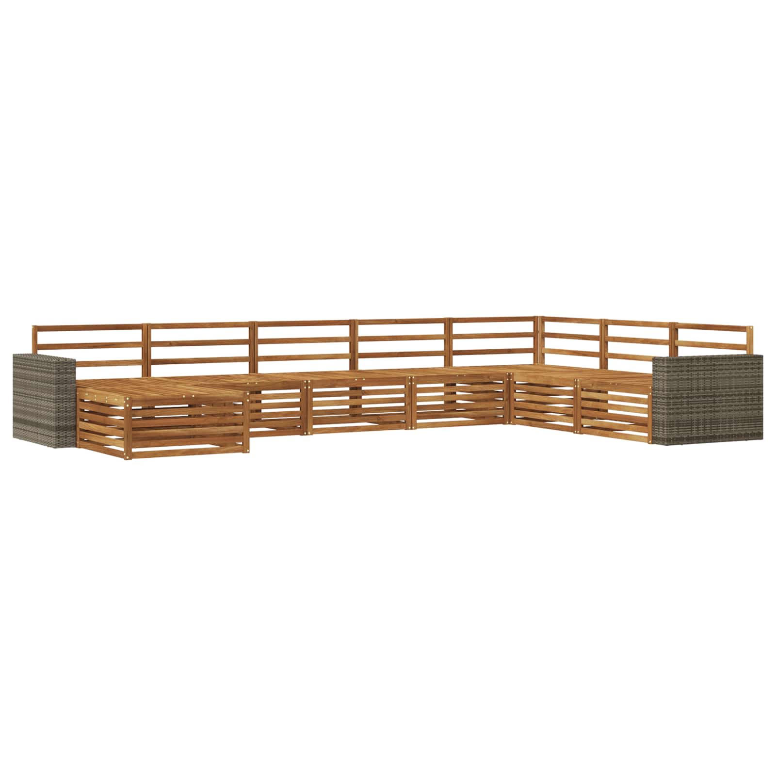 vidaXL Outdoor Sofa Set 8 pcs Natural Solid Acacia Wood 2