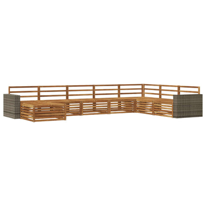 vidaXL Outdoor Sofa Set 8 pcs Natural Solid Acacia Wood 2