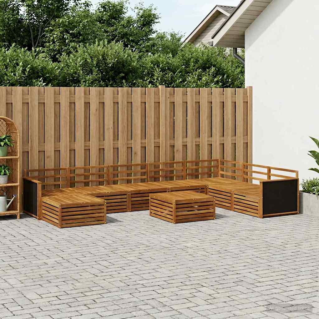 vidaXL Outdoor Sofa Set 9 pcs Natural Solid Acacia Wood 1