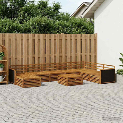 vidaXL Outdoor Sofa Set 9 pcs Natural Solid Acacia Wood 1