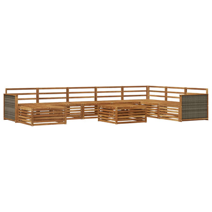 vidaXL Outdoor Sofa Set 9 pcs Natural Solid Acacia Wood 2