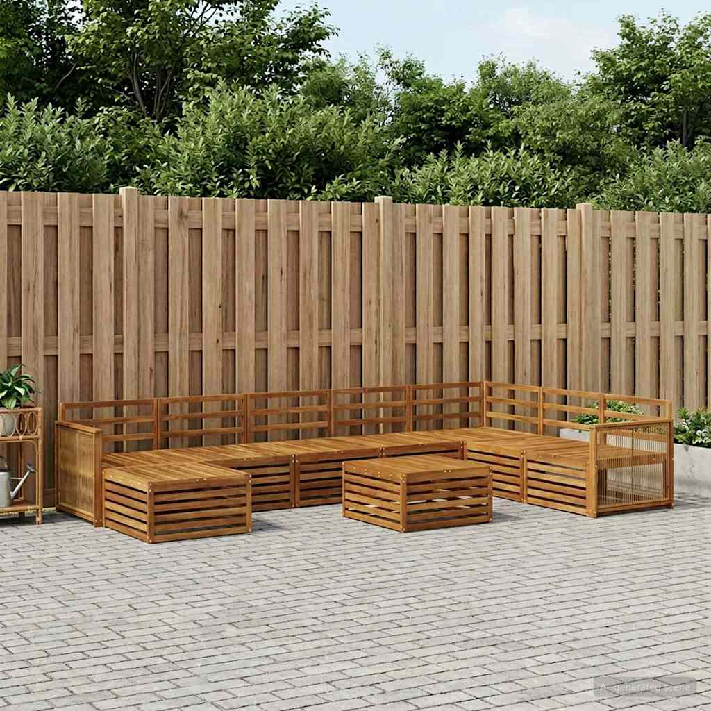 vidaXL Outdoor Sofa Set 9 pcs Natural Solid Acacia Wood 1