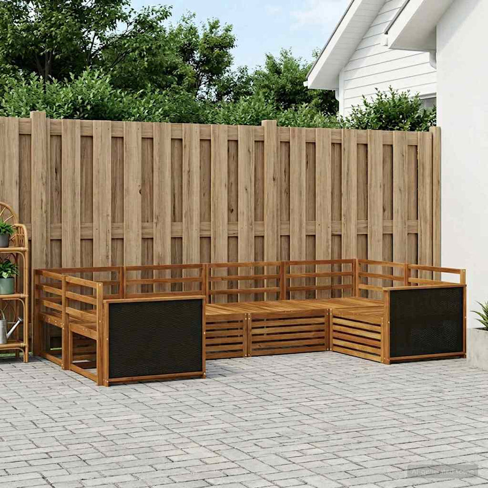 vidaXL Outdoor Sofa Set 6 pcs Natural Solid Acacia Wood