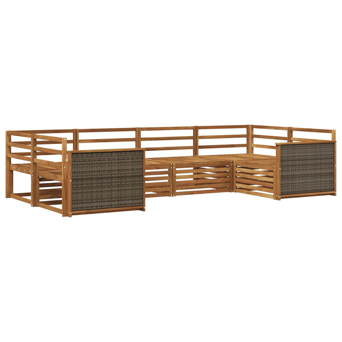vidaXL Outdoor Sofa Set 6 pcs Natural Solid Acacia Wood 2