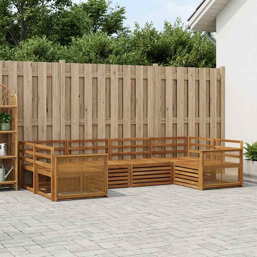 vidaXL Outdoor Sofa Set 6 pcs Natural Solid Acacia Wood 1