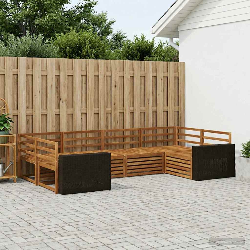 vidaXL Outdoor Sofa Set 6 pcs Natural Solid Acacia Wood 1