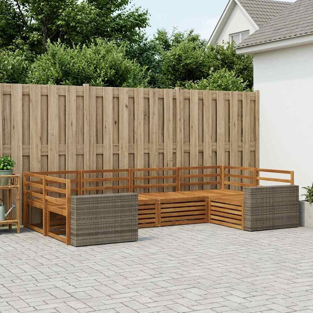vidaXL Outdoor Sofa Set 6 pcs Natural Solid Acacia Wood