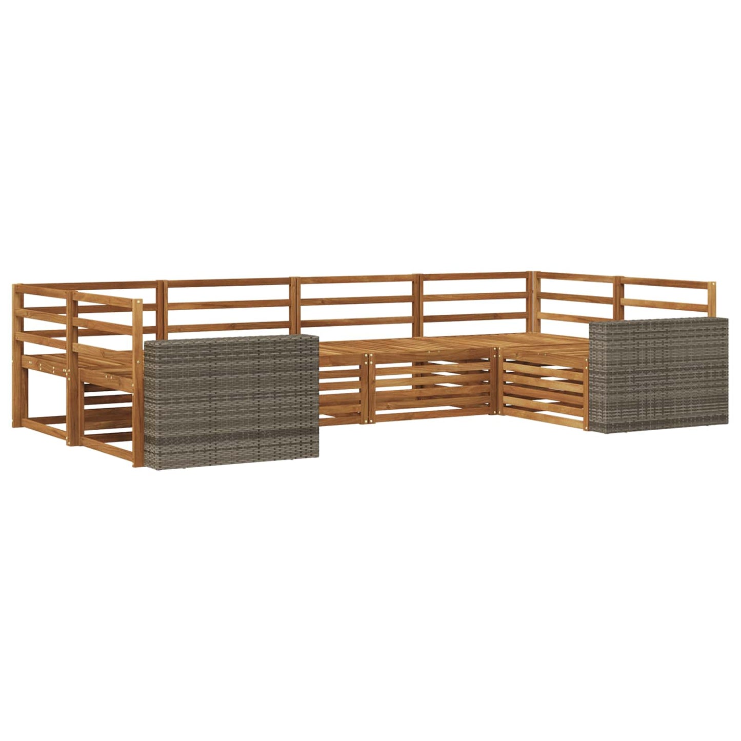 vidaXL Outdoor Sofa Set 6 pcs Natural Solid Acacia Wood 2