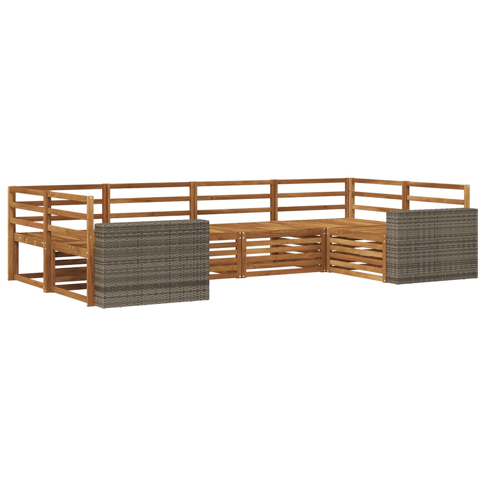 vidaXL Outdoor Sofa Set 6 pcs Natural Solid Acacia Wood 2