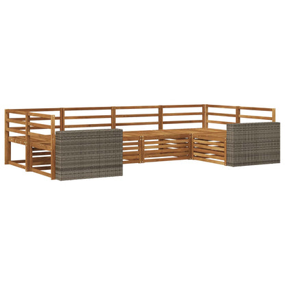vidaXL Outdoor Sofa Set 6 pcs Natural Solid Acacia Wood 2