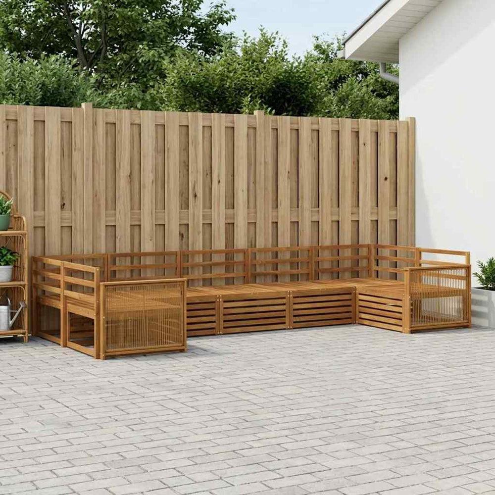 vidaXL Outdoor Sofa Set 7 pcs Natural Solid Acacia Wood