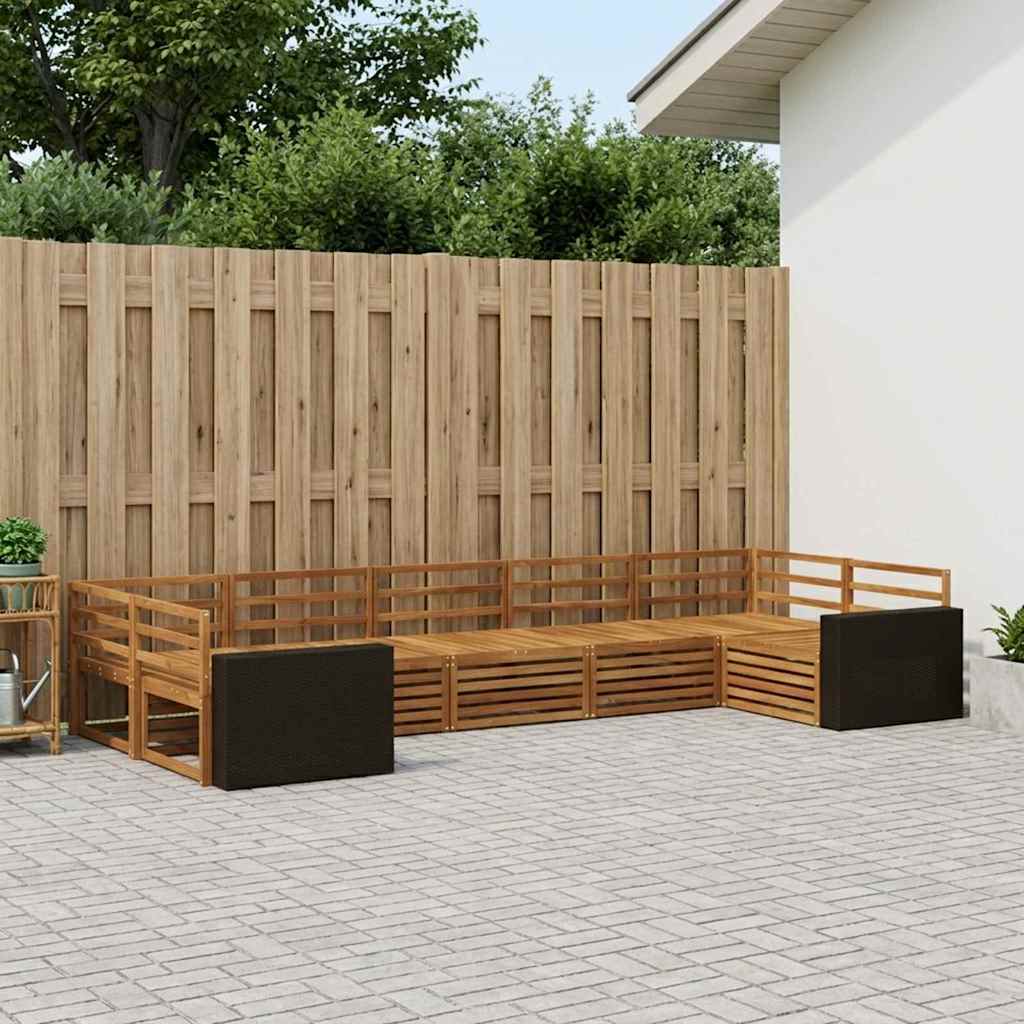 vidaXL Outdoor Sofa Set 7 pcs Natural Solid Acacia Wood 1