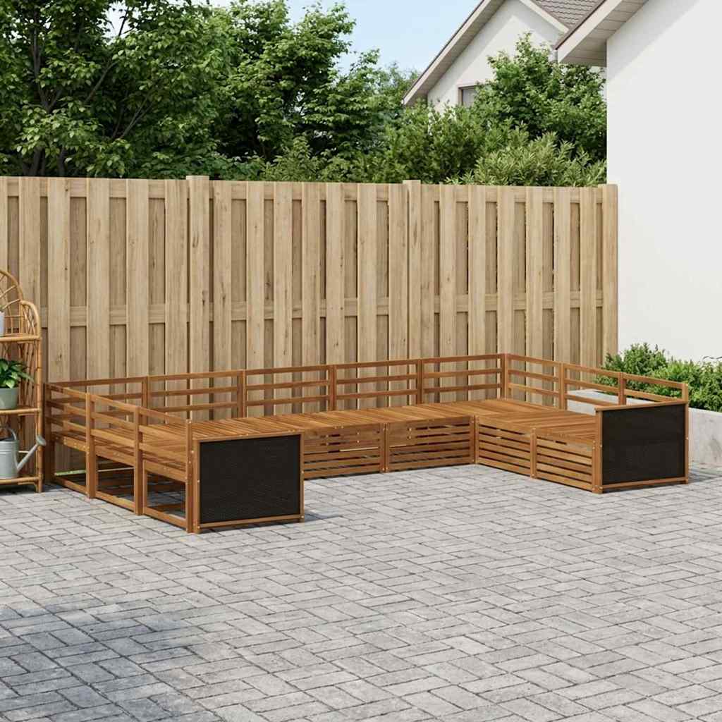vidaXL Outdoor Sofa Set 9 pcs Natural Solid Acacia Wood 1