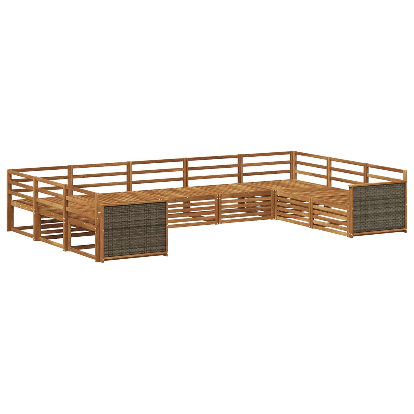 vidaXL Outdoor Sofa Set 9 pcs Natural Solid Acacia Wood 2