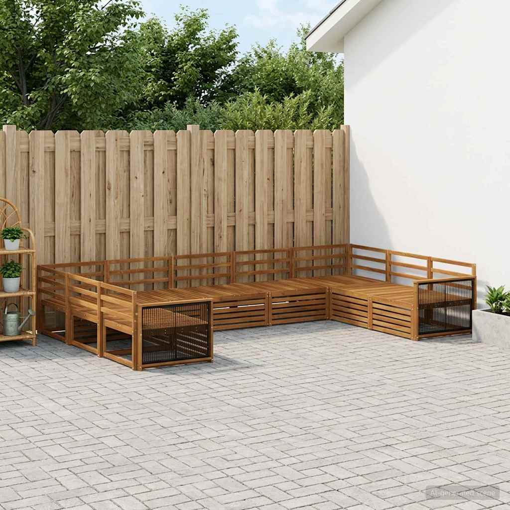 vidaXL Outdoor Sofa Set 9 pcs Natural Solid Acacia Wood 1