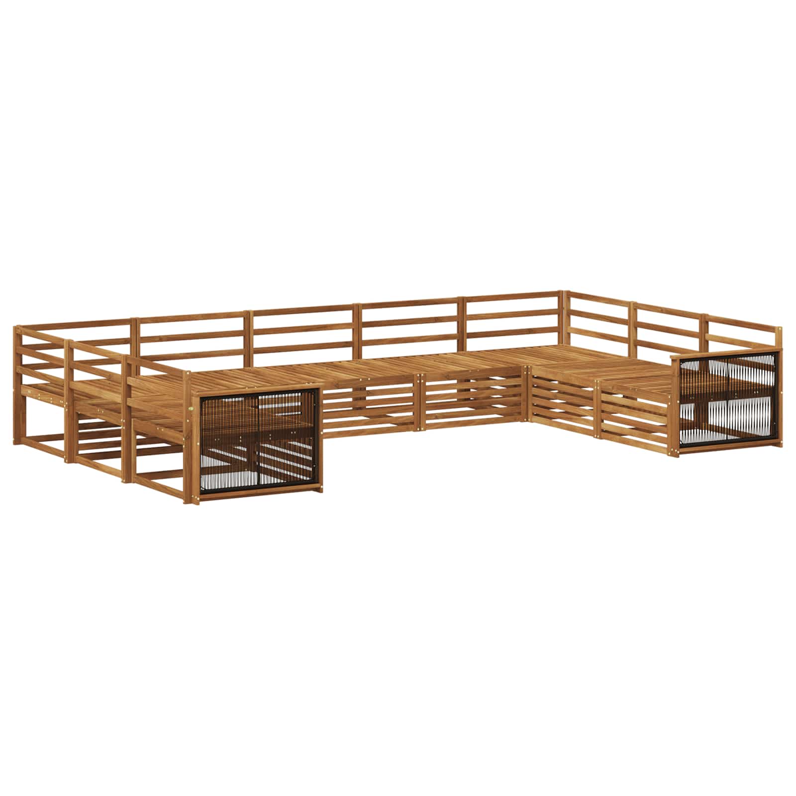 vidaXL Outdoor Sofa Set 9 pcs Natural Solid Acacia Wood 2