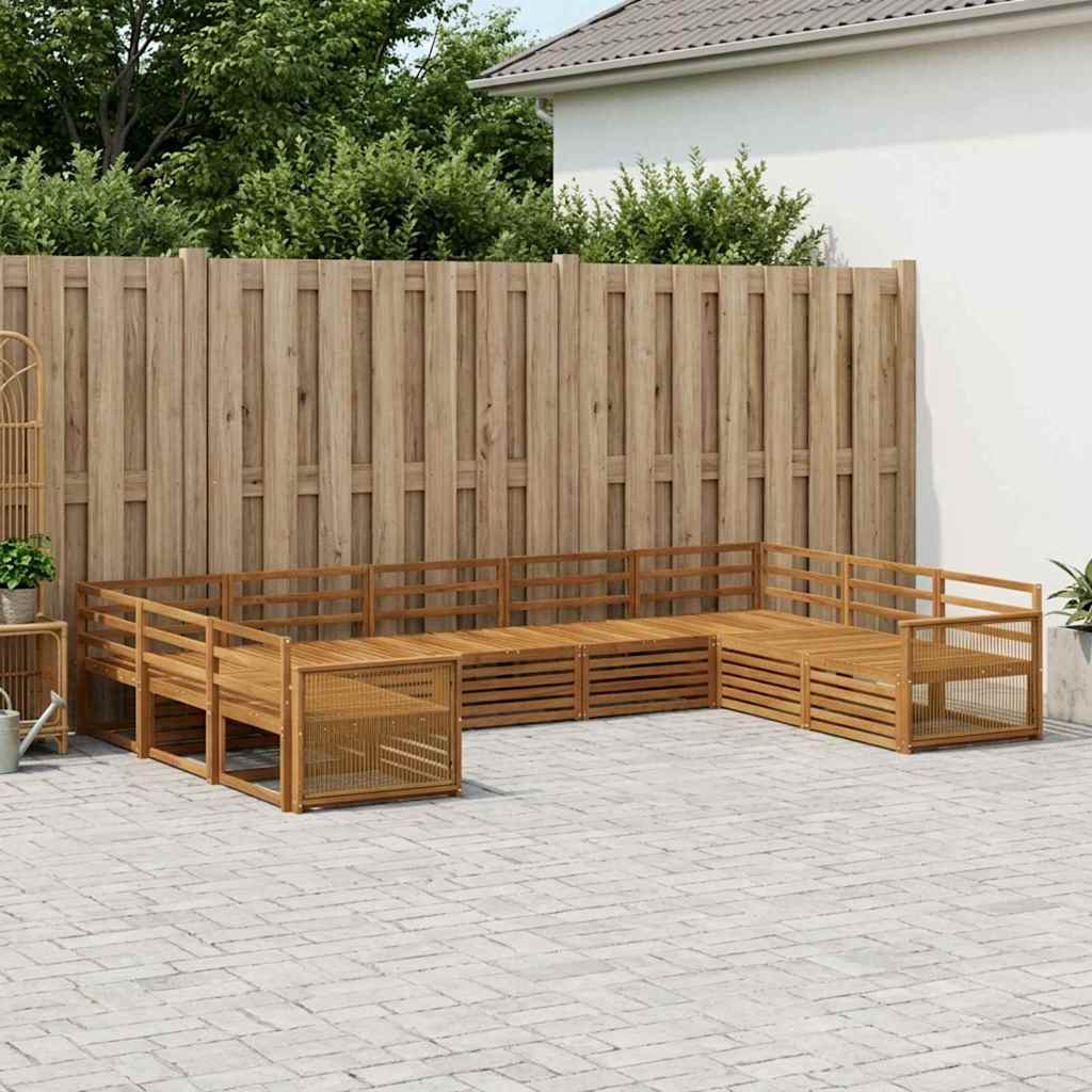 vidaXL Outdoor Sofa Set 9 pcs Natural Solid Acacia Wood 1