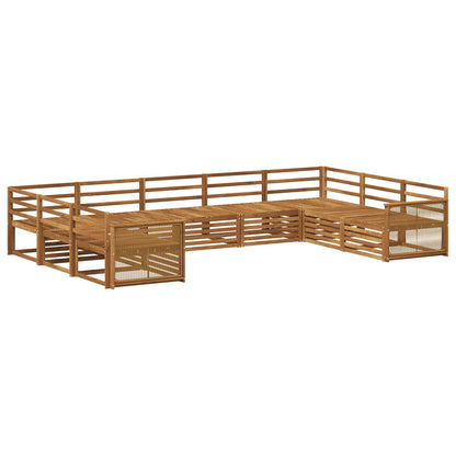 vidaXL Outdoor Sofa Set 9 pcs Natural Solid Acacia Wood 2