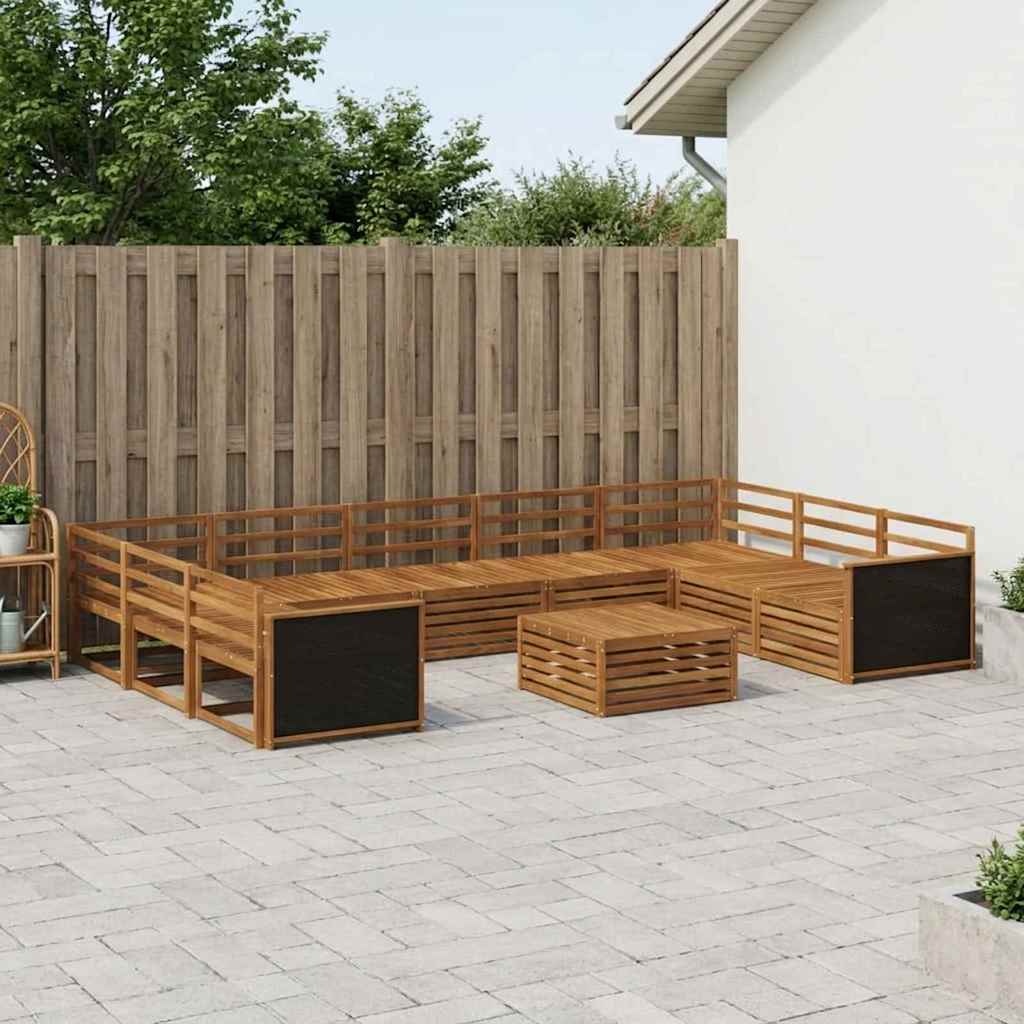 vidaXL Outdoor Sofa Set 10 pcs Natural Solid Acacia Wood 1
