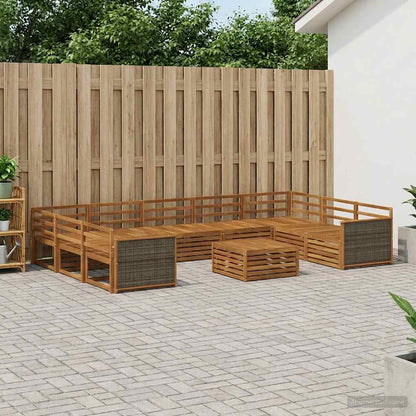 vidaXL Outdoor Sofa Set 10 pcs Natural Solid Acacia Wood 1
