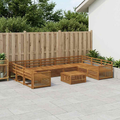 vidaXL Outdoor Sofa Set 10 pcs Natural Solid Acacia Wood 1
