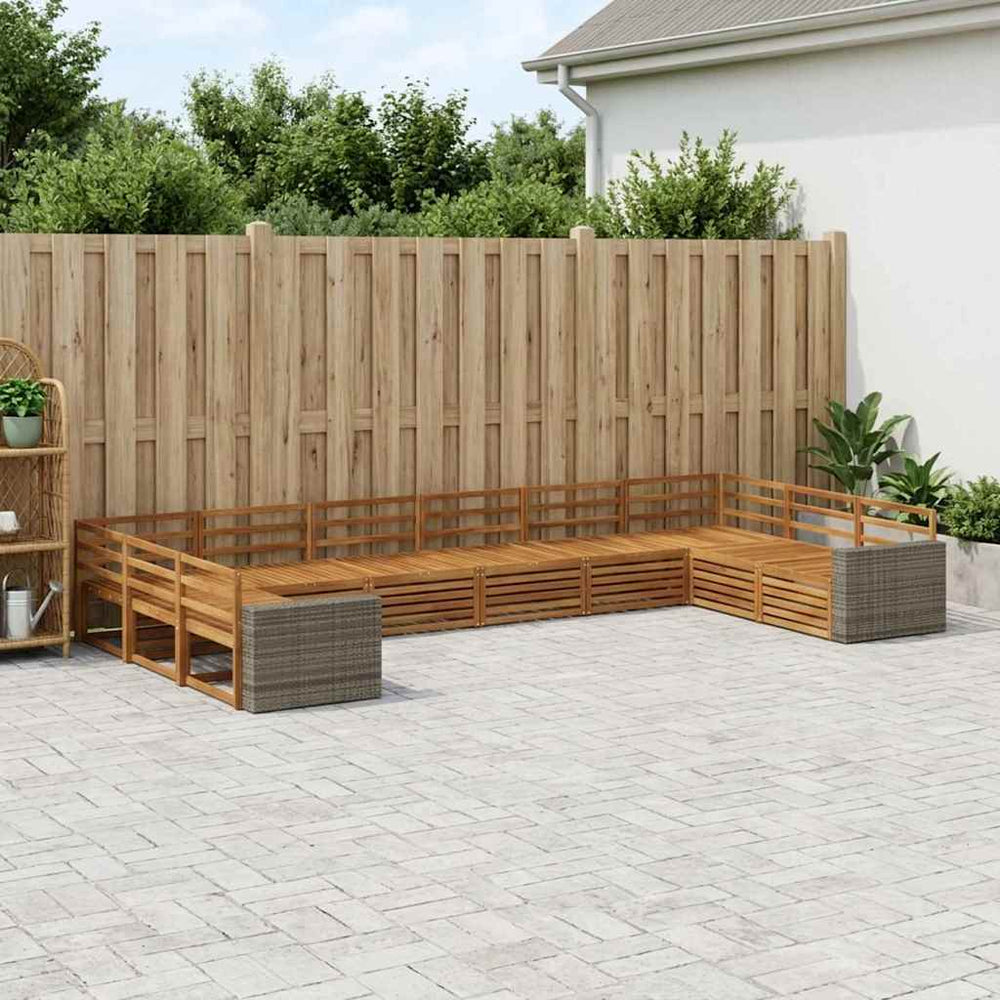 vidaXL Sofa Sets 10 pcs Solid Acacia Wood