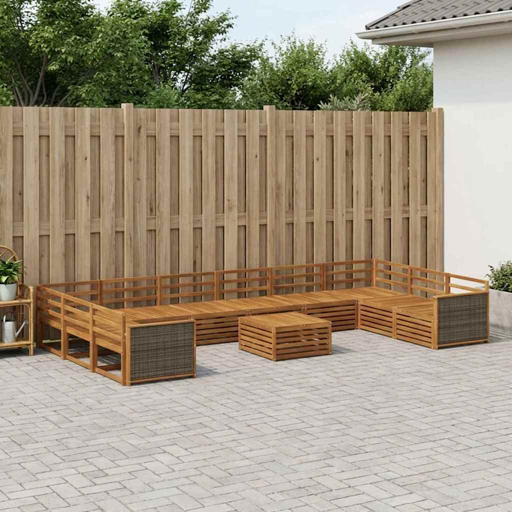 vidaXL Sofa Sets 11 pcs Solid Acacia Wood 1