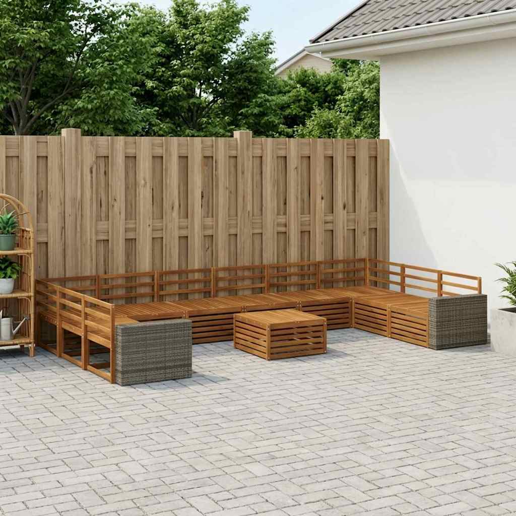 vidaXL Sofa Sets 11 pcs Solid Acacia Wood 1