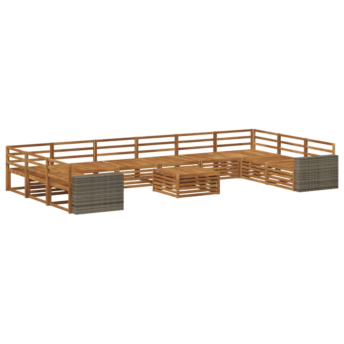 vidaXL Sofa Sets 11 pcs Solid Acacia Wood 2