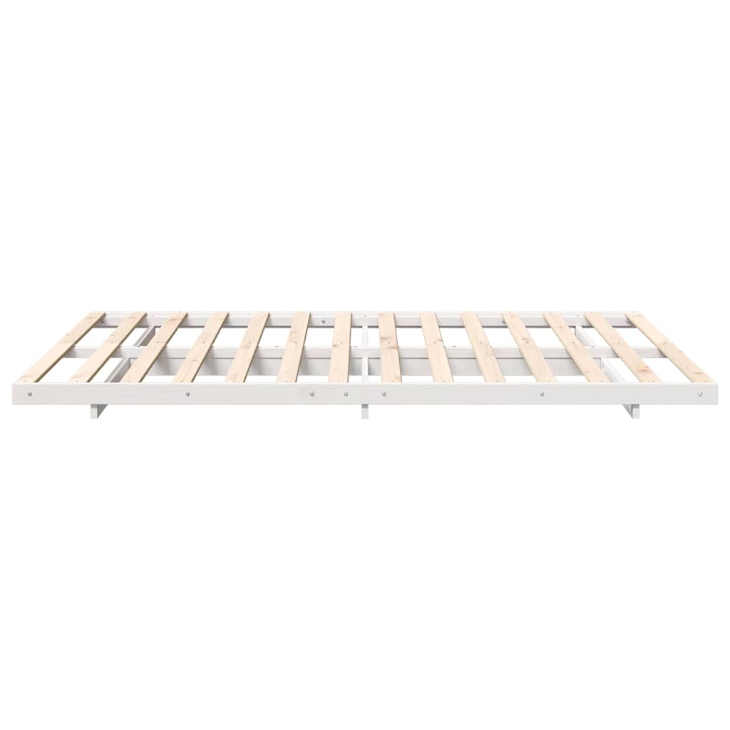 Bed Frame Solid Pine Wood White Length 200 cm 150 cm