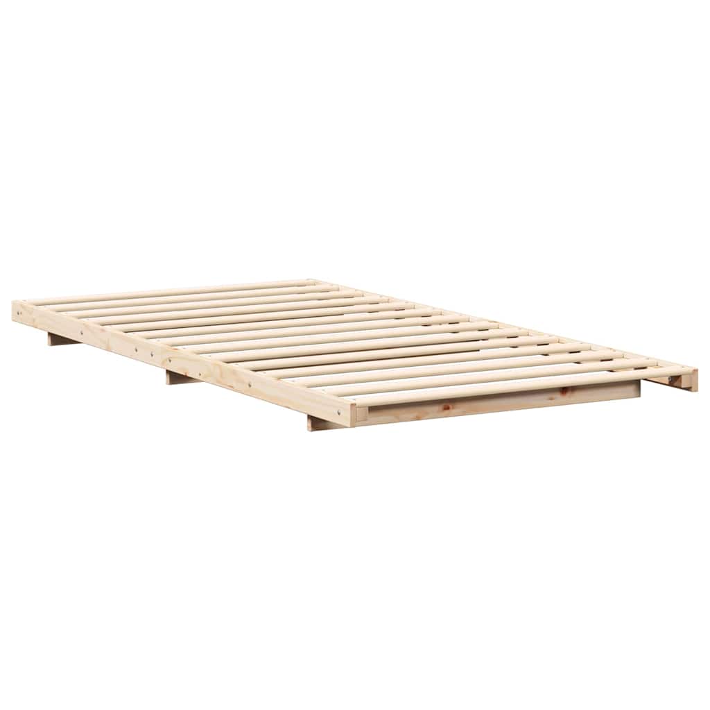 Bed Frame Solid Pine Wood Brown Length 210 cm 80 cm