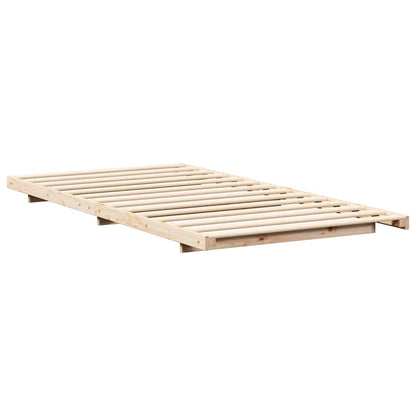 Bed Frame Solid Pine Wood Brown Length 210 cm 80 cm