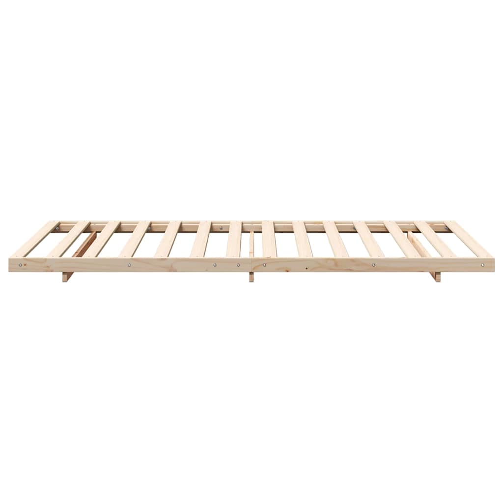 Bed Frame Solid Pine Wood Brown Length 210 cm 80 cm