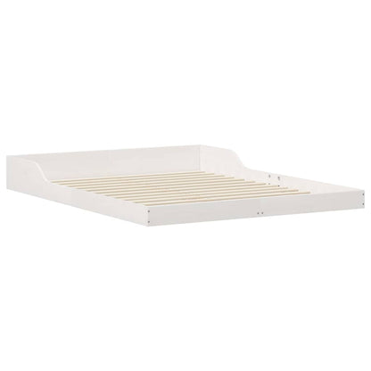 Bed Frame Solid Pine Wood White Length 200 cm 150 cm