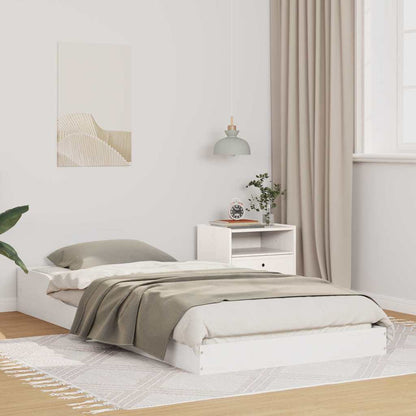 Bed Frame Solid Pine Wood White Length 200 cm 100 cm