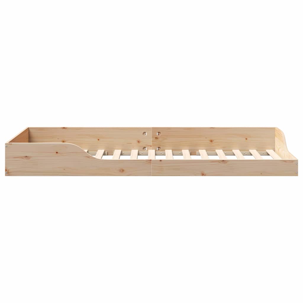 Bed Frame Brown Solid Pine Wood Natural 80 cm 210 cm