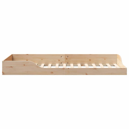 Bed Frame Brown Solid Pine Wood Natural 80 cm 210 cm
