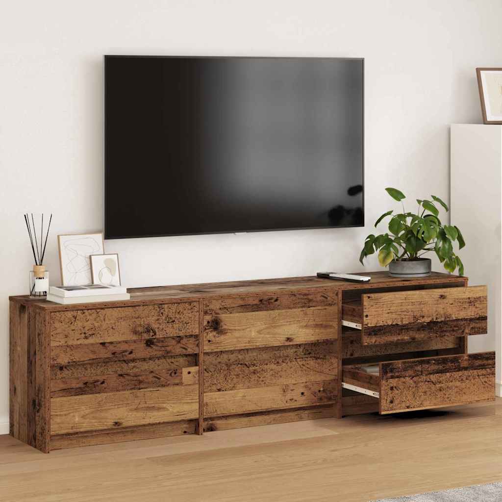 TV Cabinet with LED 100x34x50 cm Engineered Wood Old wood 180 cm