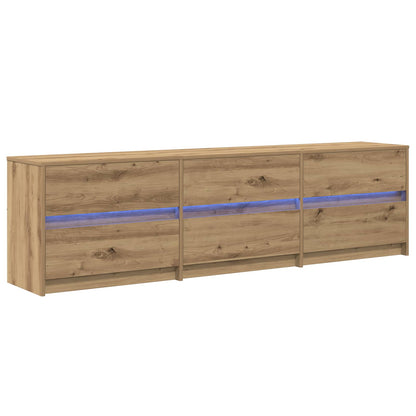 TV Cabinet with LED 100x34x50 cm Engineered Wood Artisan oak 180 cm