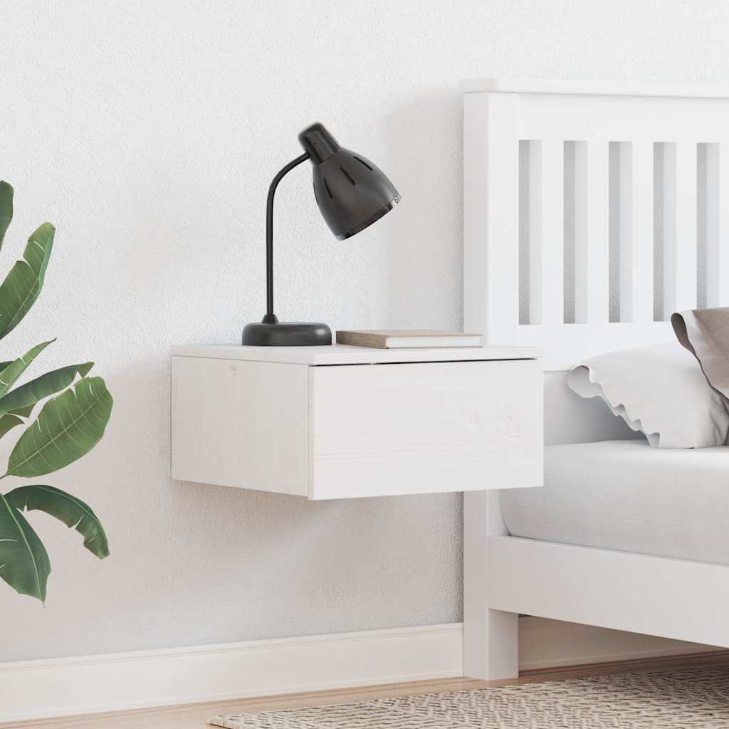 Bedside Table 37 x 35 x 18.5 cm Solid pine wood White