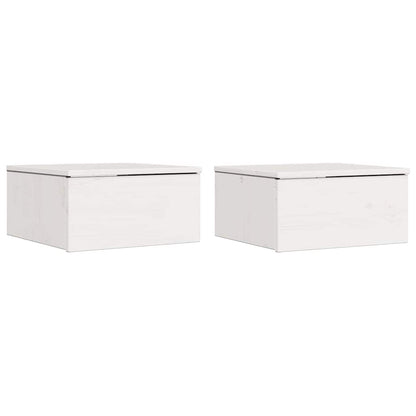 Bedside Table 37 x 35 x 18.5 cm Solid pine wood White