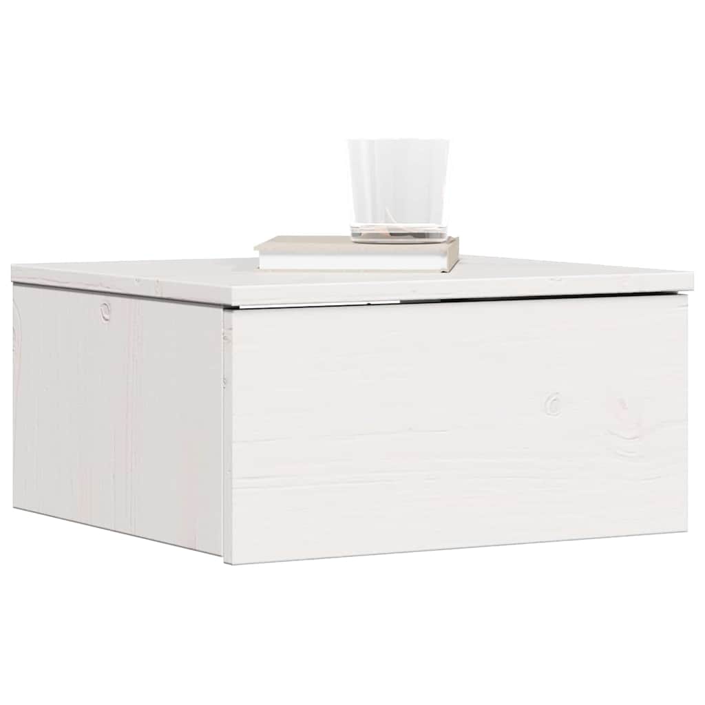 Bedside Table 37 x 35 x 18.5 cm Solid pine wood White